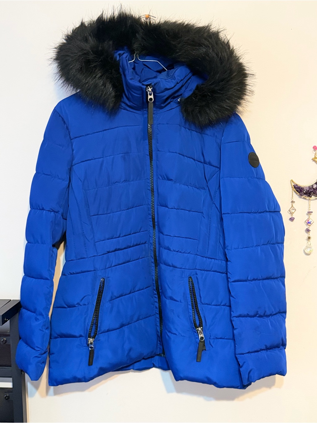Calvin Klein Royal Blue Puffer With Black Circular Logo